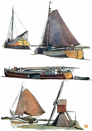 Edward Penfield: Holland from the Stern of a Boeier, 1903